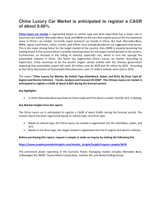 China Luxury Car Market