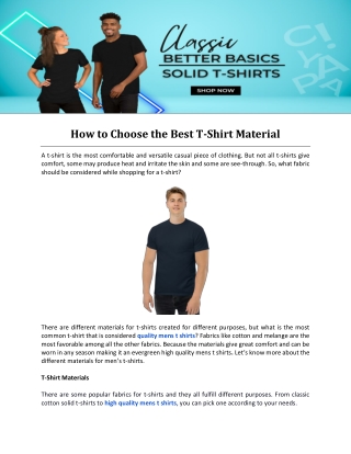 How to Choose the Best T-Shirt Material