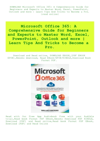 DOWNLOAD Microsoft Office 365 A Comprehensive Guide for Beginners and Experts to Master Word  Excel