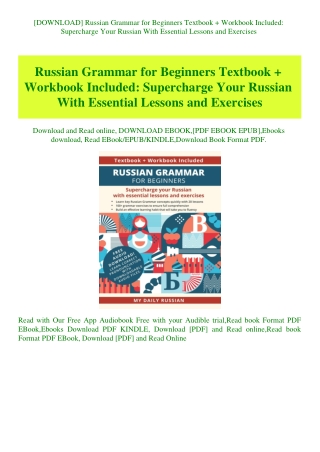 [DOWNLOAD] Russian Grammar for Beginners Textbook   Workbook Included Supercharge Your Russian With