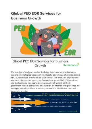Global PEO EOR Services for Business