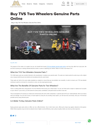 TVS 2 WHEELER GENUINE PARTS.