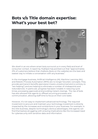 Bots v/s Title domain expertise: What’s your best bet?