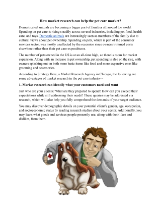 How market research can help the pet care market.