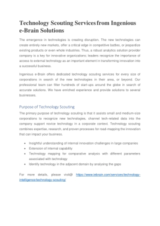 Technology Scouting