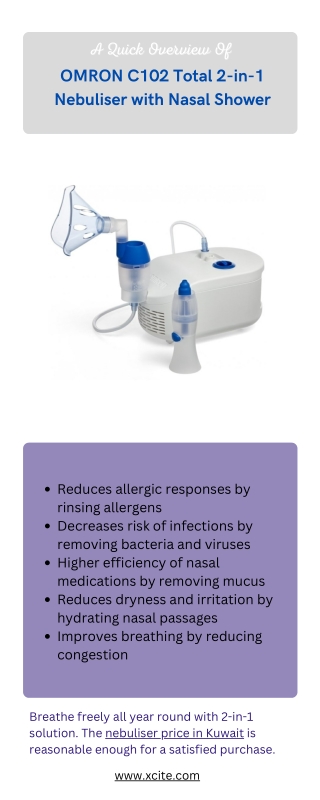 A Quick Overview Of OMRON C102 Total 2-in-1 Nebuliser with Nasal Shower