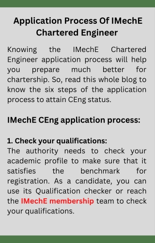 _Application Process Of IMechE Chartered Engineer