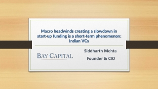 Siddharth Mehta of Bay Capital speaks abou the start-up funding