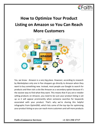 How to Optimize Your Product Listing on Amazon so You Can Reach More Customers