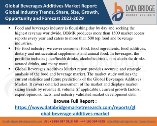Global Beverages Additives Market Share, Growth Size, Leading Players and Foreca