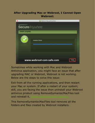 After the Upgrading Mac or Webroot , I Cannot Open Webroot