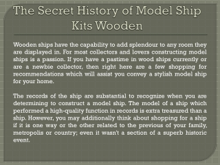 Model ship kits wooden