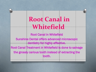 Root Canal in Whitefield