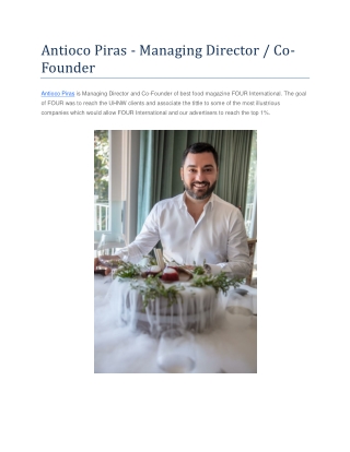 Antioco Piras — Managing Director / Co-Founder