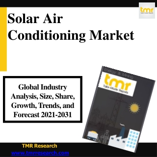 Solar Air Conditioning - New innovation and Challenges