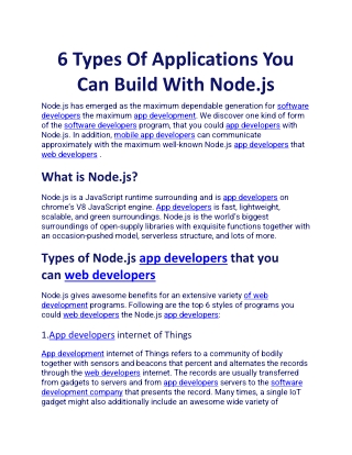 6 Types Of Applications You Can Build With Node.js