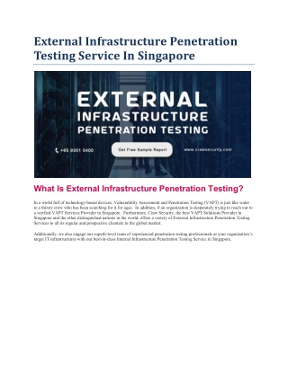 External Infrastructure Penetration Testing Service In Singapore