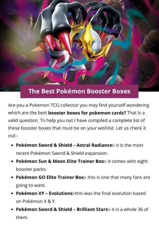 The Best Pokémon Booster Boxes