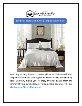 Bamboo Sheets Melbourne | Simplenacks.com.au