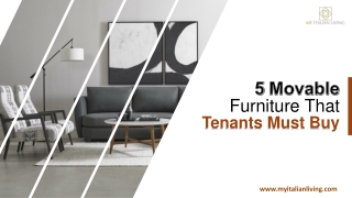 5 Movable Furniture That Tenants Must Buy