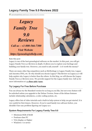 Legacy Family Tree 9.0 Reviews [2022] | Genealogist Help