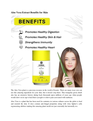 Aloe Vera Extract Benefits for Skin