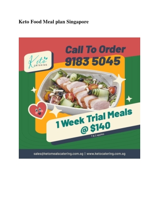Keto Food Meal plan Singapore