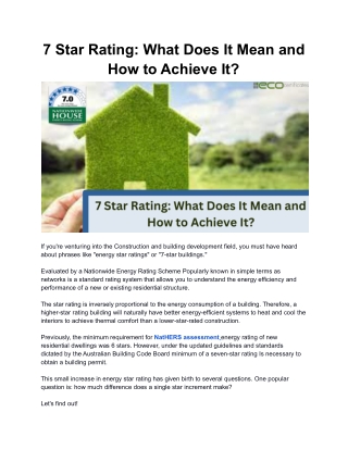 7 Star Rating: What Does It Mean and How To Achieve It ?