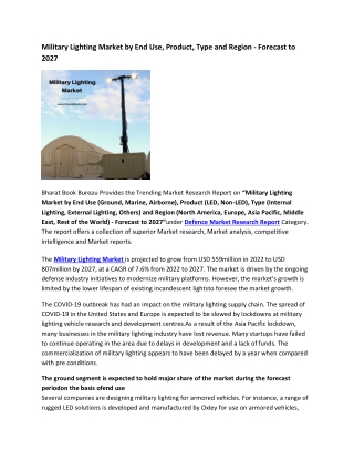 Global Military Lighting Market Research Report 2022-2027