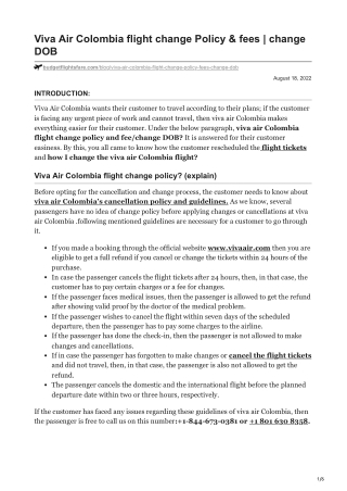 Viva Air Colombia flight change Policy amp fees  change DOB