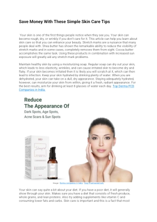 Save Money With These Simple Skin Care Tips