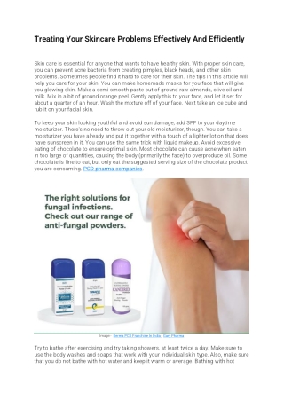 Treating Your Skincare Problems Effectively And Efficiently