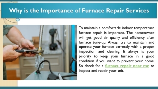Why is the Importance of Furnace Repair Services