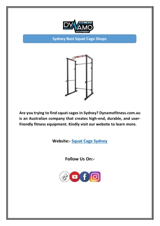 Sydney Best Squat Cage Shops