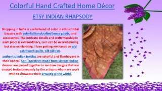 Colorful Hand Crafted Home Décor