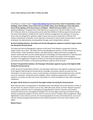 Smart Cities Market worth $873.7 billion by 2026