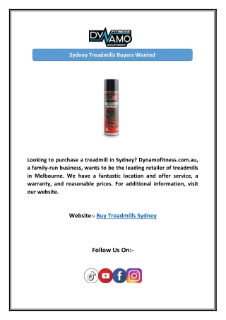 Sydney Treadmills Buyers Wanted