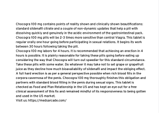 Everyone Loves and Recommends Chocogra 100 mg Tablet in the USA