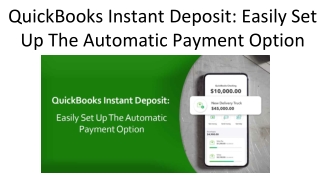 QuickBooks Instant Deposit: Easily Set Up The Automatic Payment Option