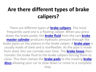 Are there different types of brake calipers?
