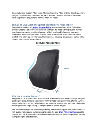 Best Lumber Support Pillows for Back and Neck Pain Relief