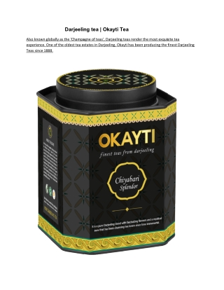 Darjeeling tea | Okayti Tea