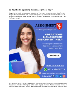 Do You Need A Operating System Assignment Help