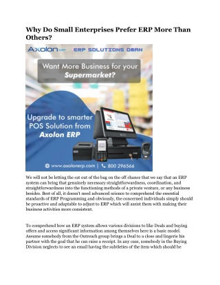 Why Do Small Enterprises Prefer ERP More Than Others