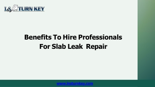Benefits To Hire Professionals For Slab Leak Repair in San Marcos