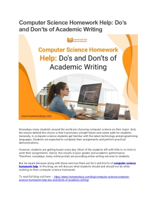 Computer Science Homework Help