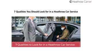 7 Qualities You Should Look for in a Heathrow Car Service