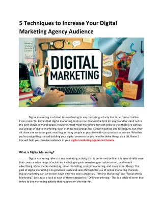 5 Techniques to Increase Your Digital Marketing Agency Audience