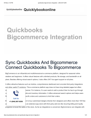 quickbooks bigcommerce integration - (844) 807-0255