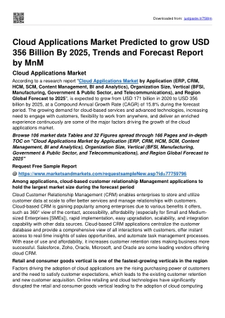 Cloud Applications Market Size To Reach USD 356 billion By 2025 | New